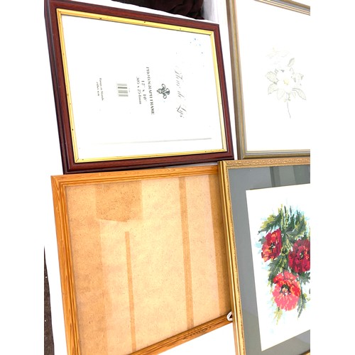 301 - Selection of pictures with frames and picture frames without pictures, to include needleworks etc. L... 