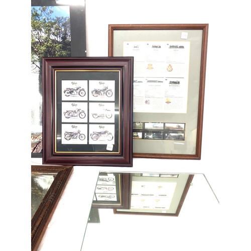 259 - Large selection of framed pictures and mirrors. largest one measures 23.5