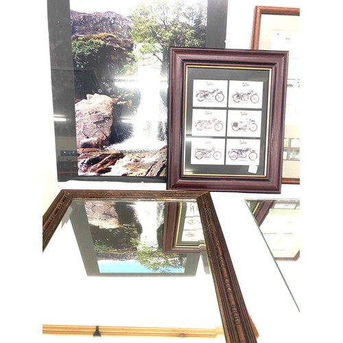 259 - Large selection of framed pictures and mirrors. largest one measures 23.5