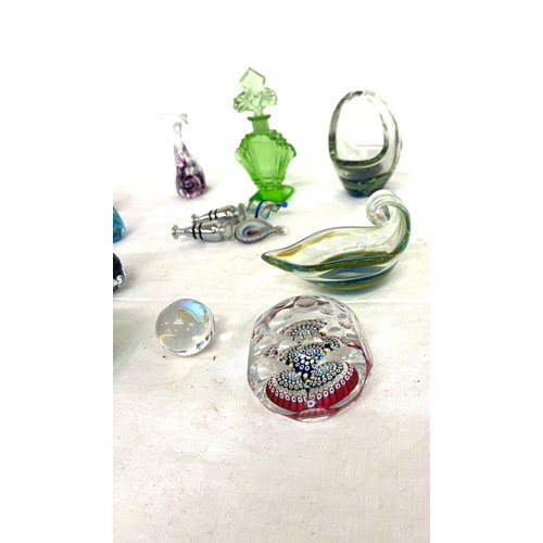 10 - Selection of assorted glassware to include Mdina glass, paper weights, vases etc
