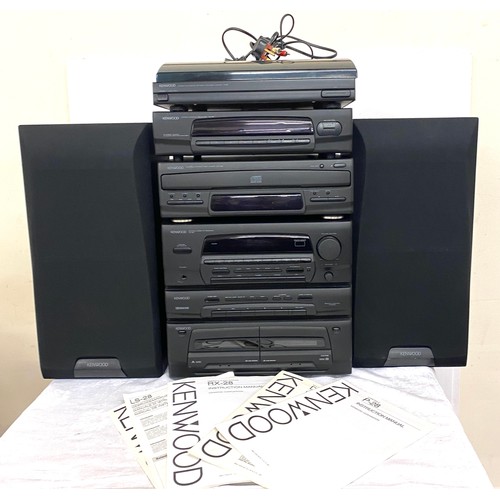 292 - Selection of Kenwood audio equipment to include P-28 turntable, compact disc player, Audio system, E... 