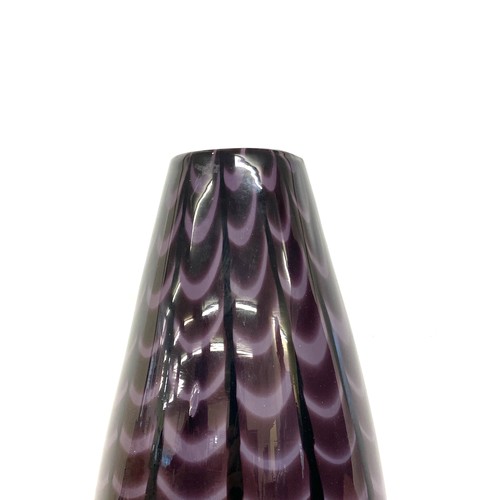 74 - Large decorative purple glass vase, approximate height 17.5 inches