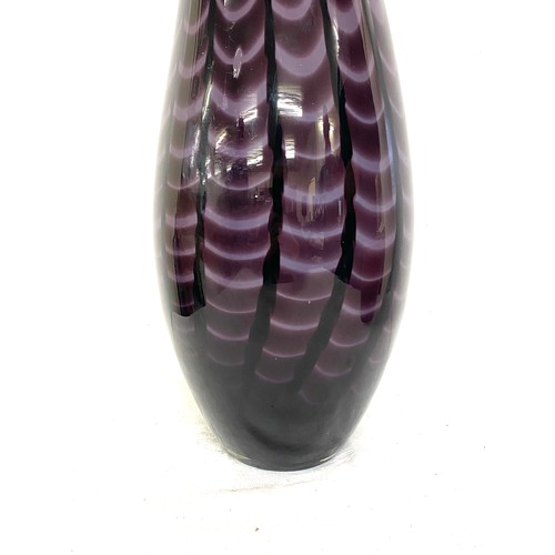 74 - Large decorative purple glass vase, approximate height 17.5 inches