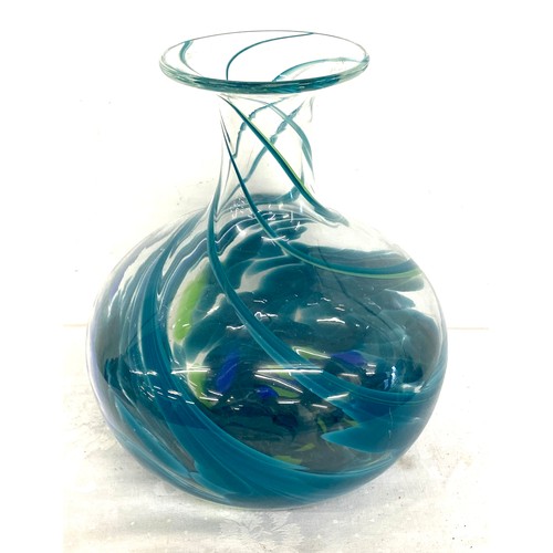 165 - Decorative swirl glass vase, approximate height 12 inches