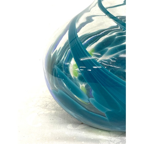 165 - Decorative swirl glass vase, approximate height 12 inches