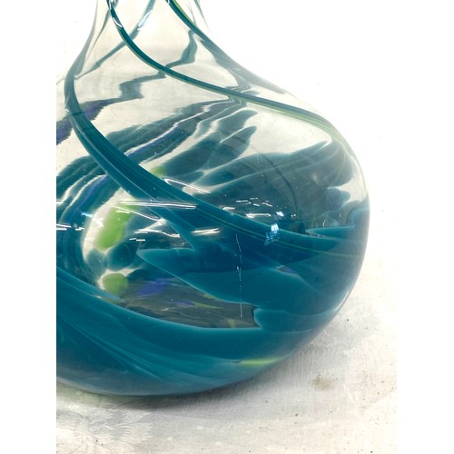 165 - Decorative swirl glass vase, approximate height 12 inches