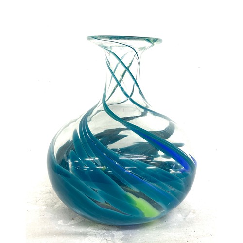 165 - Decorative swirl glass vase, approximate height 12 inches