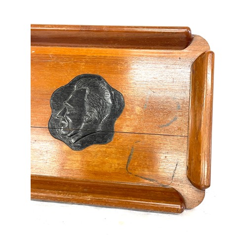 128 - Large vintage carved butlers tray, approximate measurements:  Length 23 inches Width 16 inches