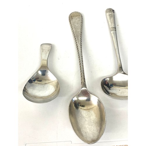 507 - Selection of silver spoons to include a caddy spoon etc, total weight 82g