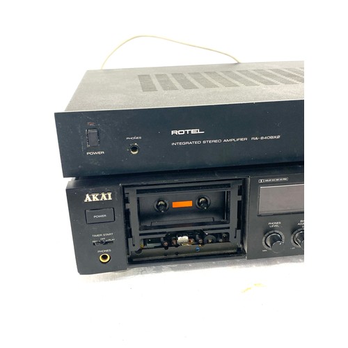 350 - Akai tape deck, Rotel amp, bot untested