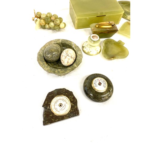 361 - Selection of collectable pieces to include onyx and marble ornaments