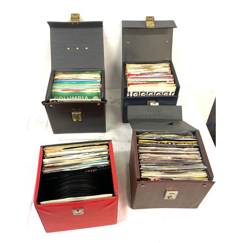 335 - Large selection of 45's to include 4 cases to include Bucks Fizz, Adam and the Ants, etc