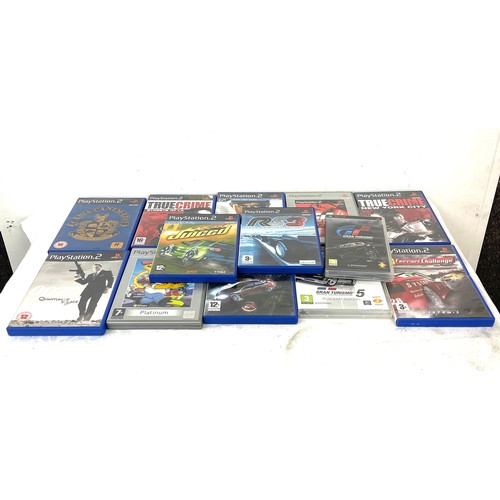 179 - PS2 console with selection of 13 games, 2 controllers, untested