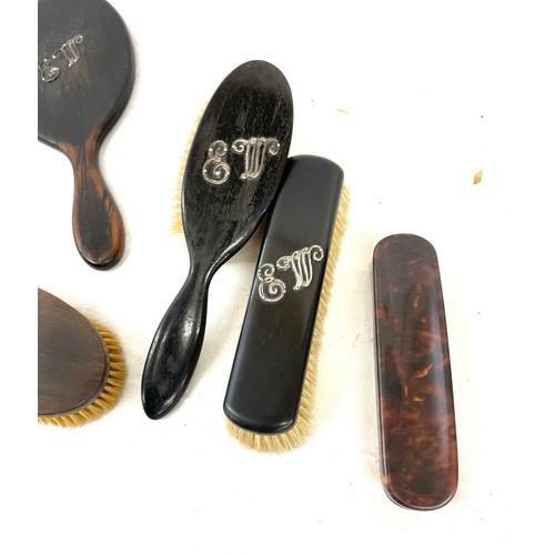 133 - Selection vintage ladies vanity brushes and mirror