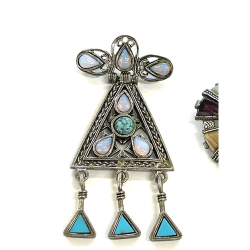 533 - 2 Ladies Miracle stone set brooches