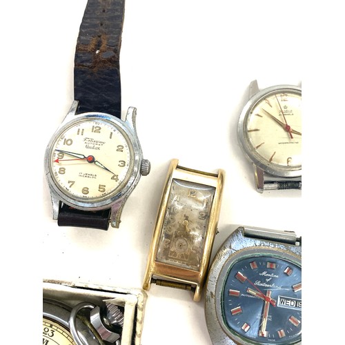 554 - Selection of vintage gents wrist and pocket watches to include Roidor, Fortissimo Bulova, all untest... 