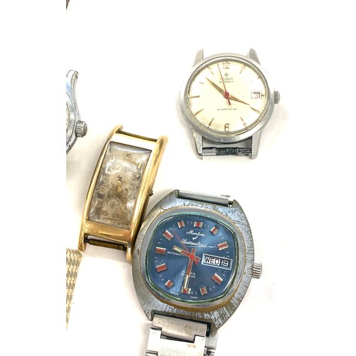 554 - Selection of vintage gents wrist and pocket watches to include Roidor, Fortissimo Bulova, all untest... 