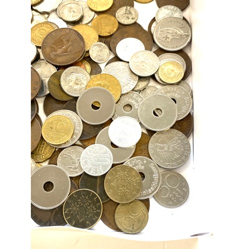 485 - Tray of assorted coins to include foreign etc