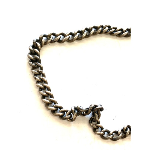 536 - Vintage silver hallmarked Albert chain, approximate weight 29g