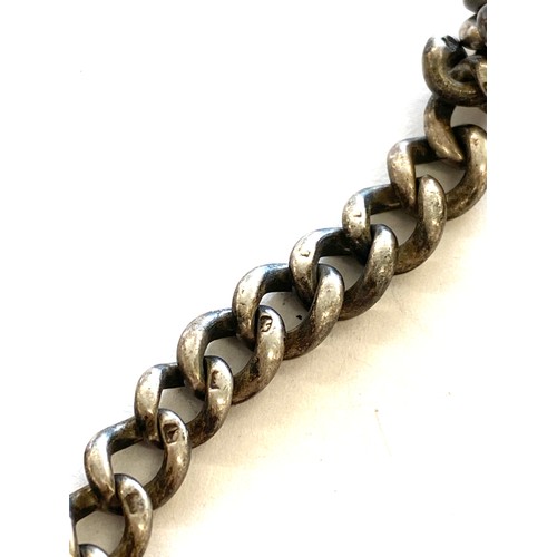 536 - Vintage silver hallmarked Albert chain, approximate weight 29g