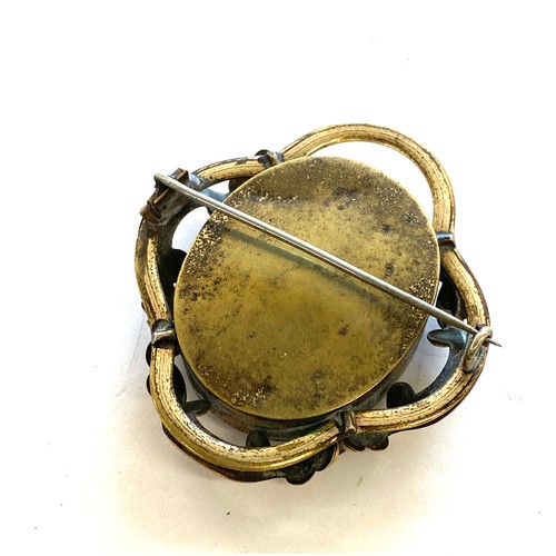 558 - Antique gold tone mourning brooch