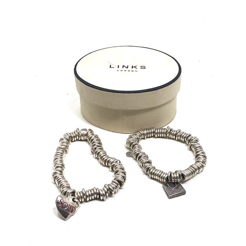 2 x sterling silver links of london charm bracelets 116g