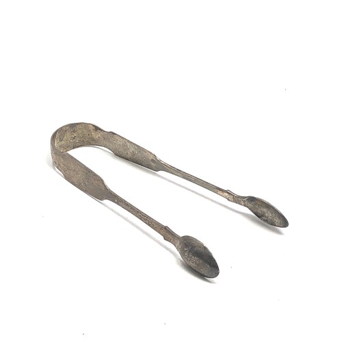 16 - Antique irish silver sugar tongs