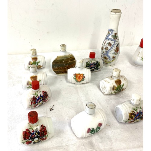 160 - Large selection of alcohol whiskey miniatures, in ceramic bottles