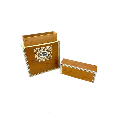 590 - Indian sandalwood cigarette case measures approx 13cm tall 10cm wide