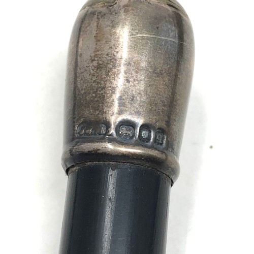 35 - Silver mounted Conductor's Baton, boxed two piece, london silver hallmarked in need of restoration