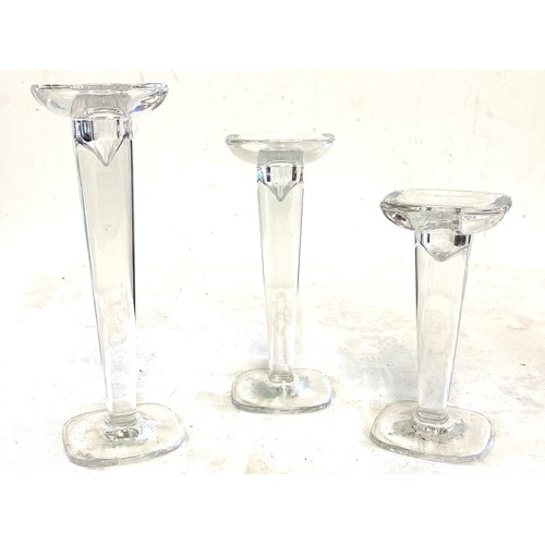 359 - Set of Nachtmann graduated glass candle sticks