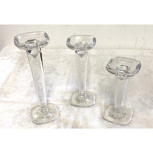 359 - Set of Nachtmann graduated glass candle sticks