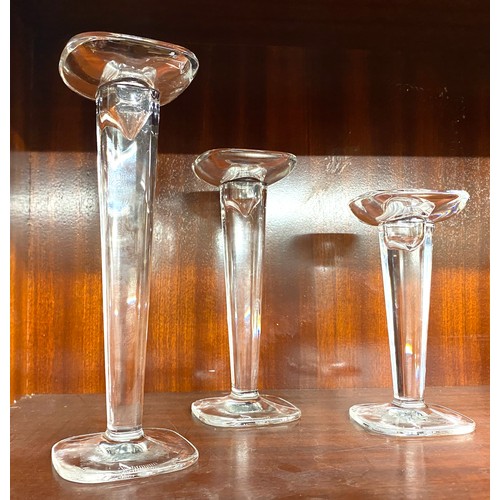 359 - Set of Nachtmann graduated glass candle sticks