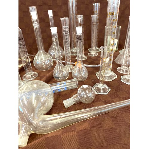 275 - Selection glass test tube / scientific equipment to include Simax etc