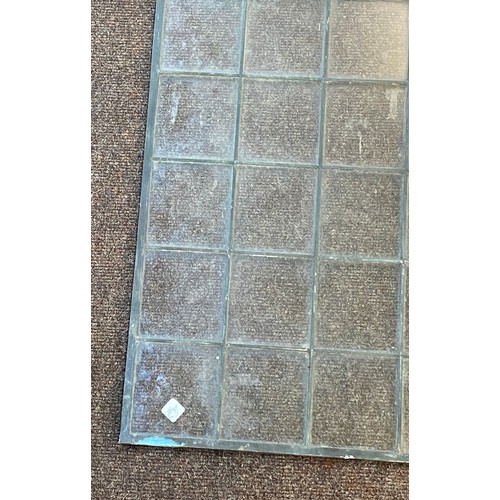 210 - 2 leaded glass window panels, approximate measurements: 19.5 by 29 inches