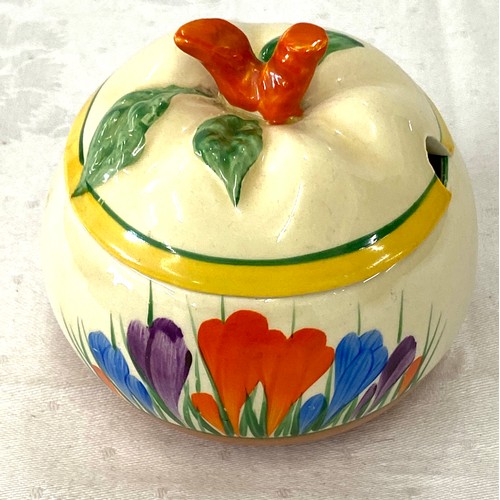 460 - Clarice Cliff jam pot Crocus pattern