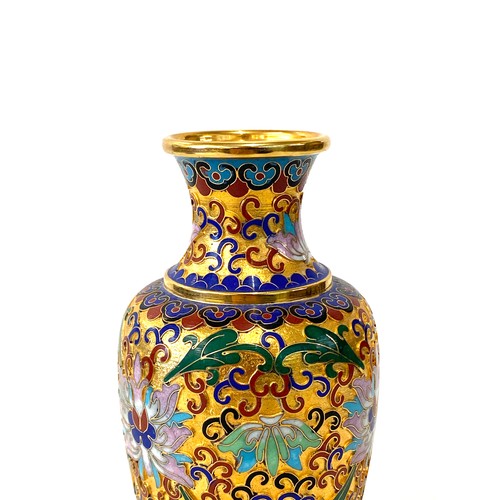 612 - Chinese Cloisonne vase, approximate height 6.5 inches