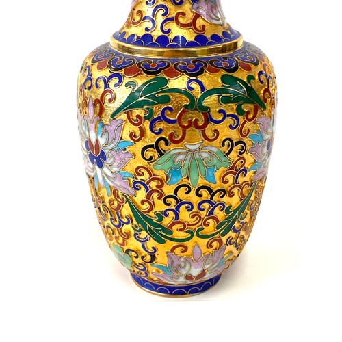 612 - Chinese Cloisonne vase, approximate height 6.5 inches