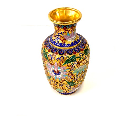 612 - Chinese Cloisonne vase, approximate height 6.5 inches