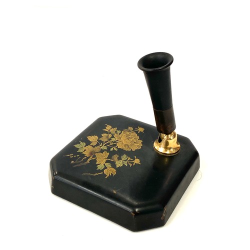 614 - Signed lacquered Japanese antique pen stand