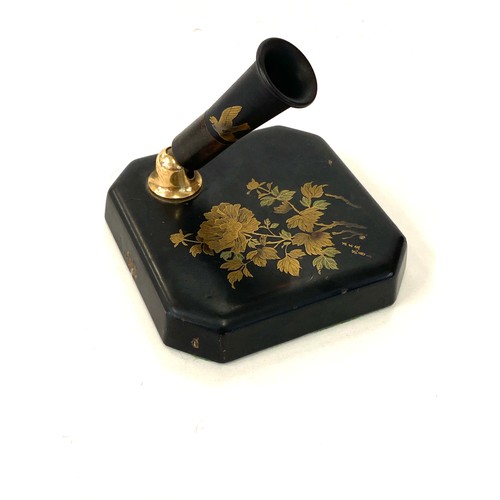 614 - Signed lacquered Japanese antique pen stand