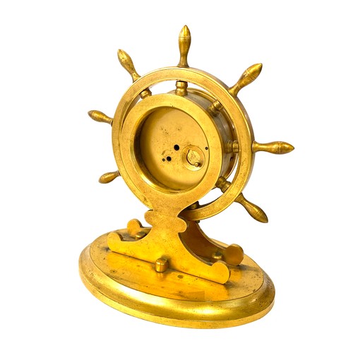 609 - 19th century gilt bronze ships wheel clock marked Hamilton Crichton and Co Edinburgh