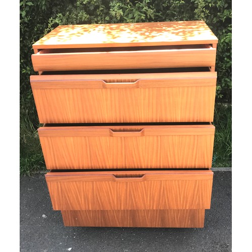 441 - Vintage 5 drawer Teak Danish chest, approximate measurements Height 43.5 inches, Width 33 inches, De... 