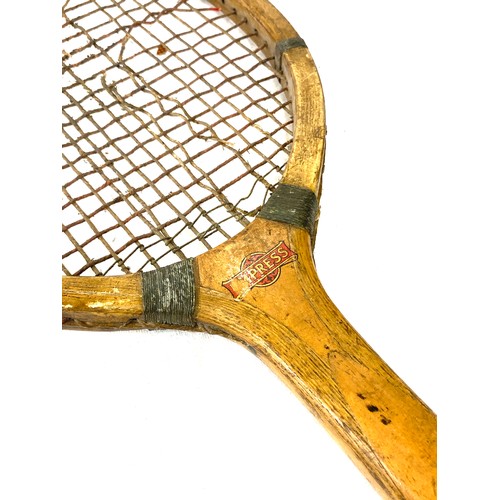 311 - Antique vintage Empress fish tail tennis racket