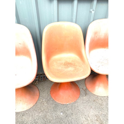 100H - Set of 4 1960's fibre glass tulip chairs