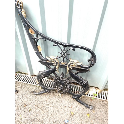 100M - Pair of mythical beast cast iron bench ends no 9