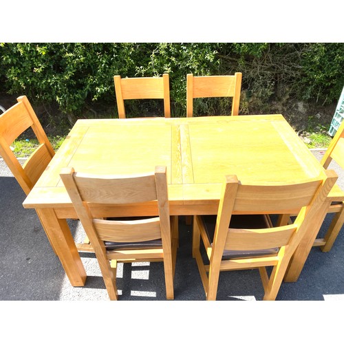 419 - Oak extending table and 6 chairs