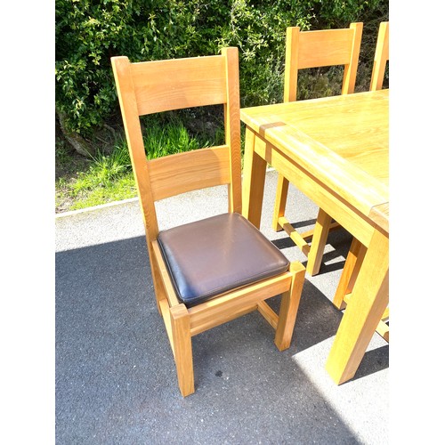 419 - Oak extending table and 6 chairs