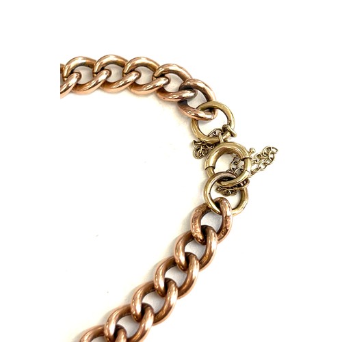 62 - 9ct rose gold ladies chain bracelet with safety chain, hallmarked links, approximate weight 18.4g, a... 