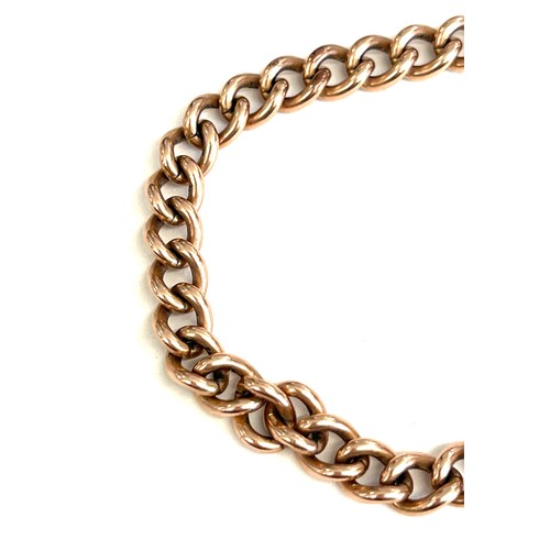62 - 9ct rose gold ladies chain bracelet with safety chain, hallmarked links, approximate weight 18.4g, a... 